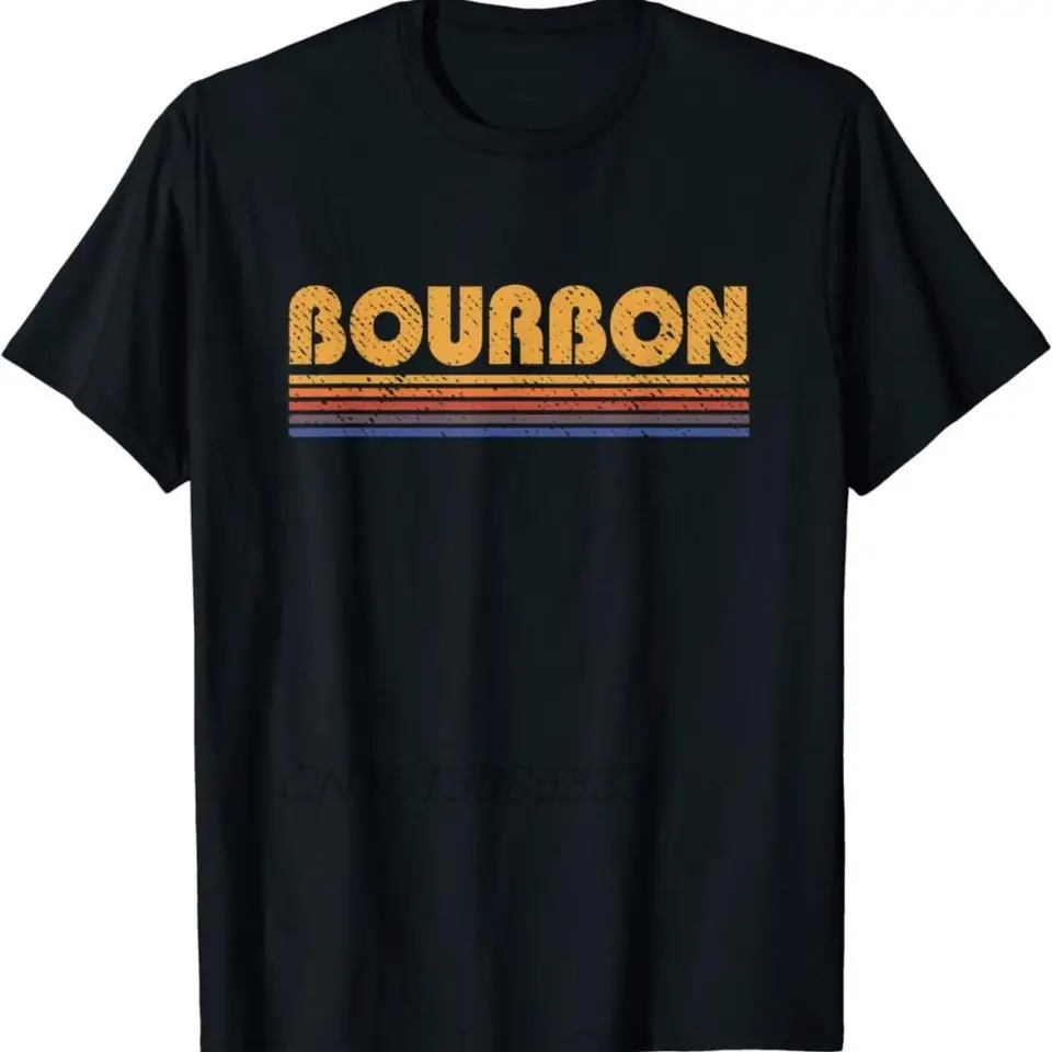 Bourbon vinobranie 80. rokov retro whisky muži tričká Naughty vianočné kostýmy unisex vinobranie tričká