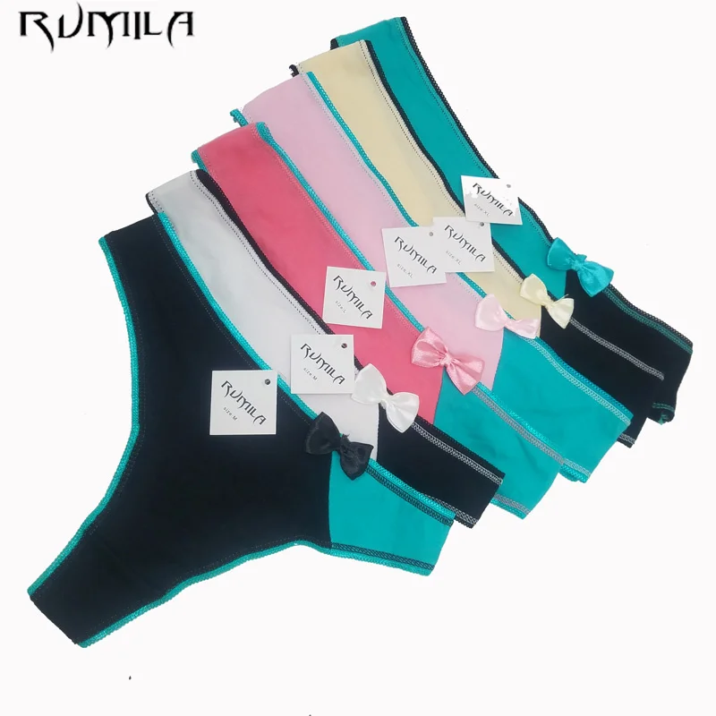 Bow-uzol bavlna Dámske sexy tangá G-String spodná bielizeň nohavičky spodného prádla pre dámske t-back 1ks/lot 87317