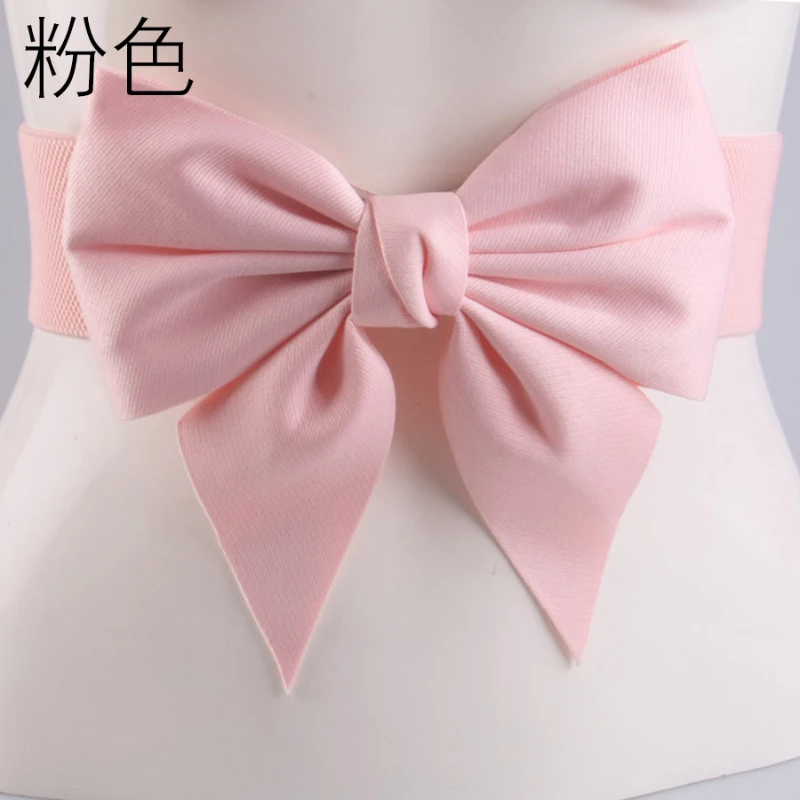 Bowknot Elastic Wide Belt Dámske šaty pása Pečať módne všestranné svadobné doplnky pre družičky Všetky zodpovedajúce pás
