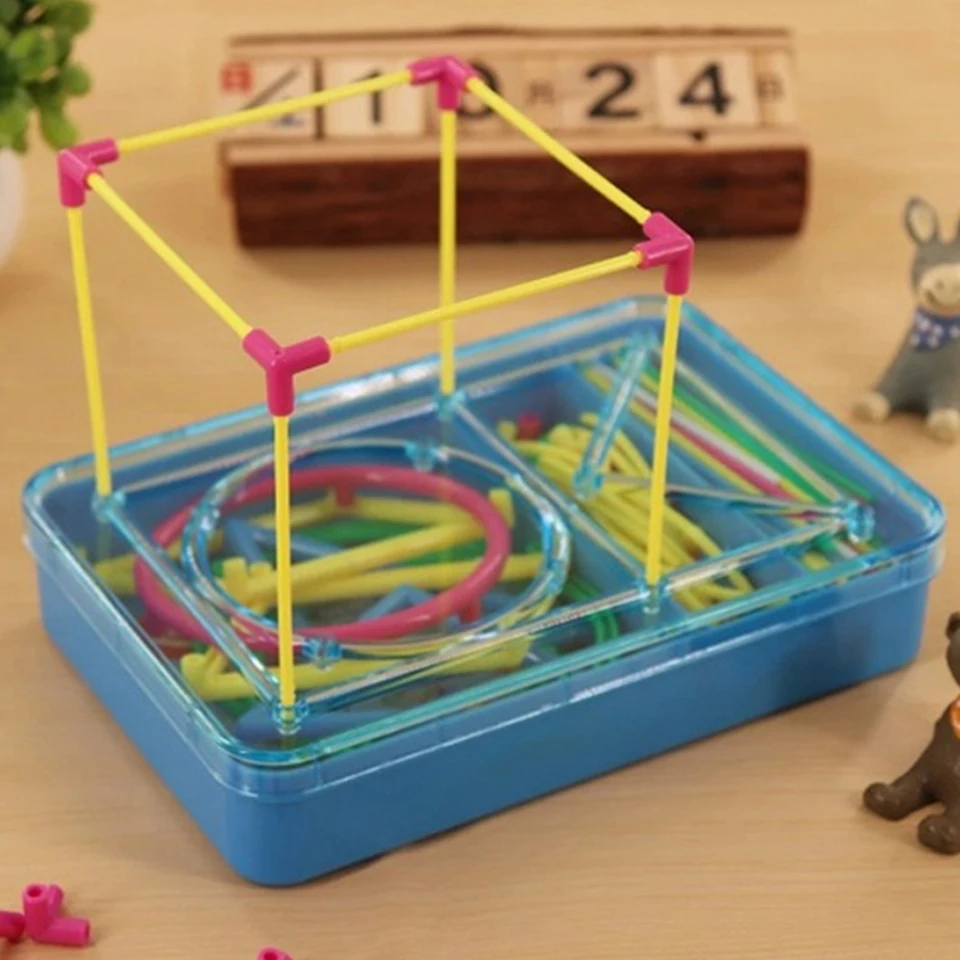 Box of DIY 3D Geometric Model Kid Math Math Educational Toy- Geometry Educational AIDS Learning Toy Math Manipulative Set