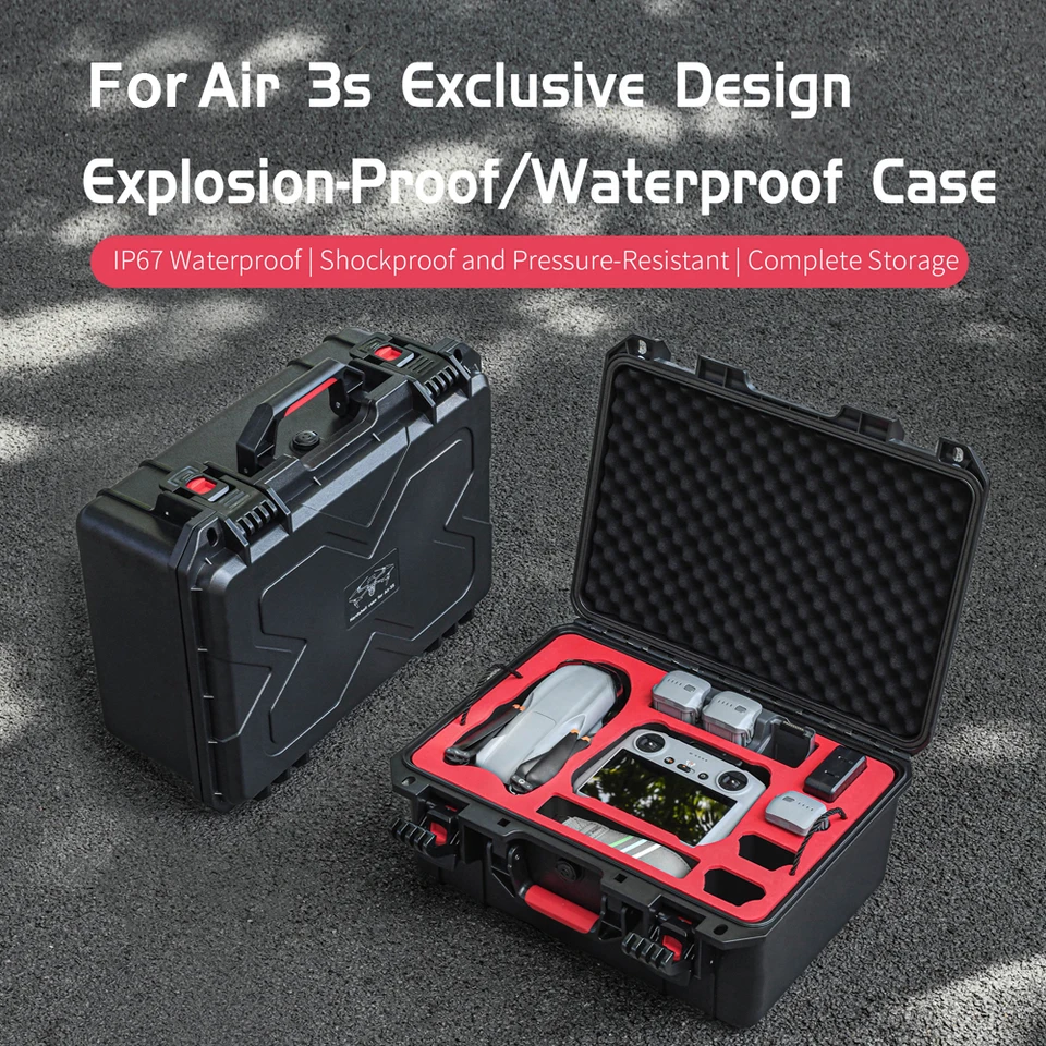 Box s výbuchom pre DJI Air 3S/AIR 3 DRON RC2/RC N3 HARD NASTAVENIE PRÍPLATNÉHO PRÍPLATNÉHO PRÍPADOVÉHO PRÍRUČKA PRÍSLUŠENSTVO