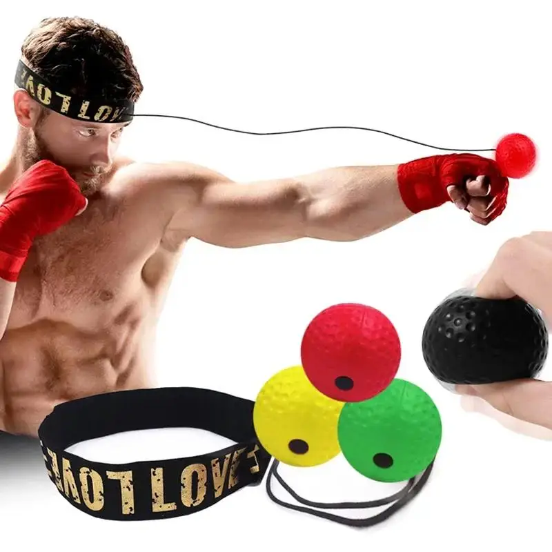 Boxer reflex loptu s viacerými obtiažnosťami Boxing Ball s čelenkou ideálnou pre reakciu Agility Punching Speed ​​Fight Leark