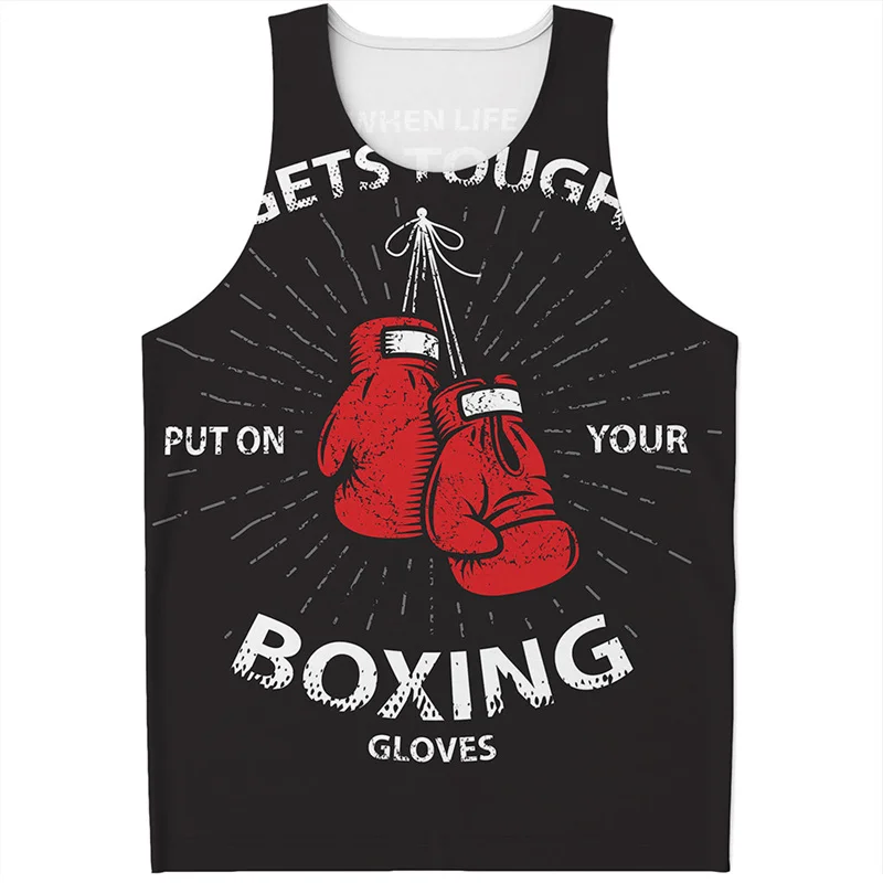 Boxerské rukavice 3D tlačené tankové top mužy letné športové fitnes bez rukávov košele módne streetwear Gym Gym Gym Gym Gym Gym Morse