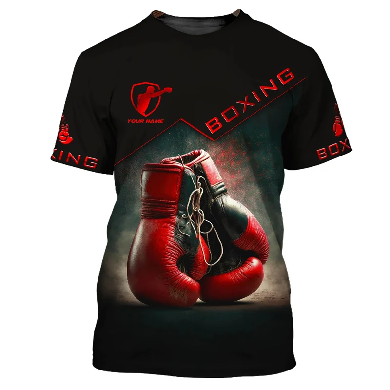 Boxing 3D tlačené tričko pre mužov pre mužov nadmerne veľké rukávy Tops letné tričká Street tričká Športové boxerské rukavice grafické tričko