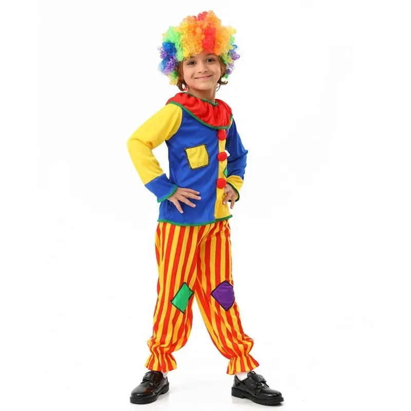 Boy Clown Cosplay kostýmy parochňa dievčina Halloween rola hra pódium Performance Set Son Dievčatá cirkusová kúzelná show