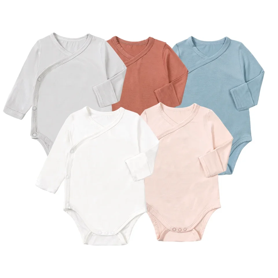 Boys Boys Girls Romper bambusové vlákno s dlhým rukávom BodySuits Jeseň novorodenecká kombinéza Toddler Fashion onesie Casual Custume 2024