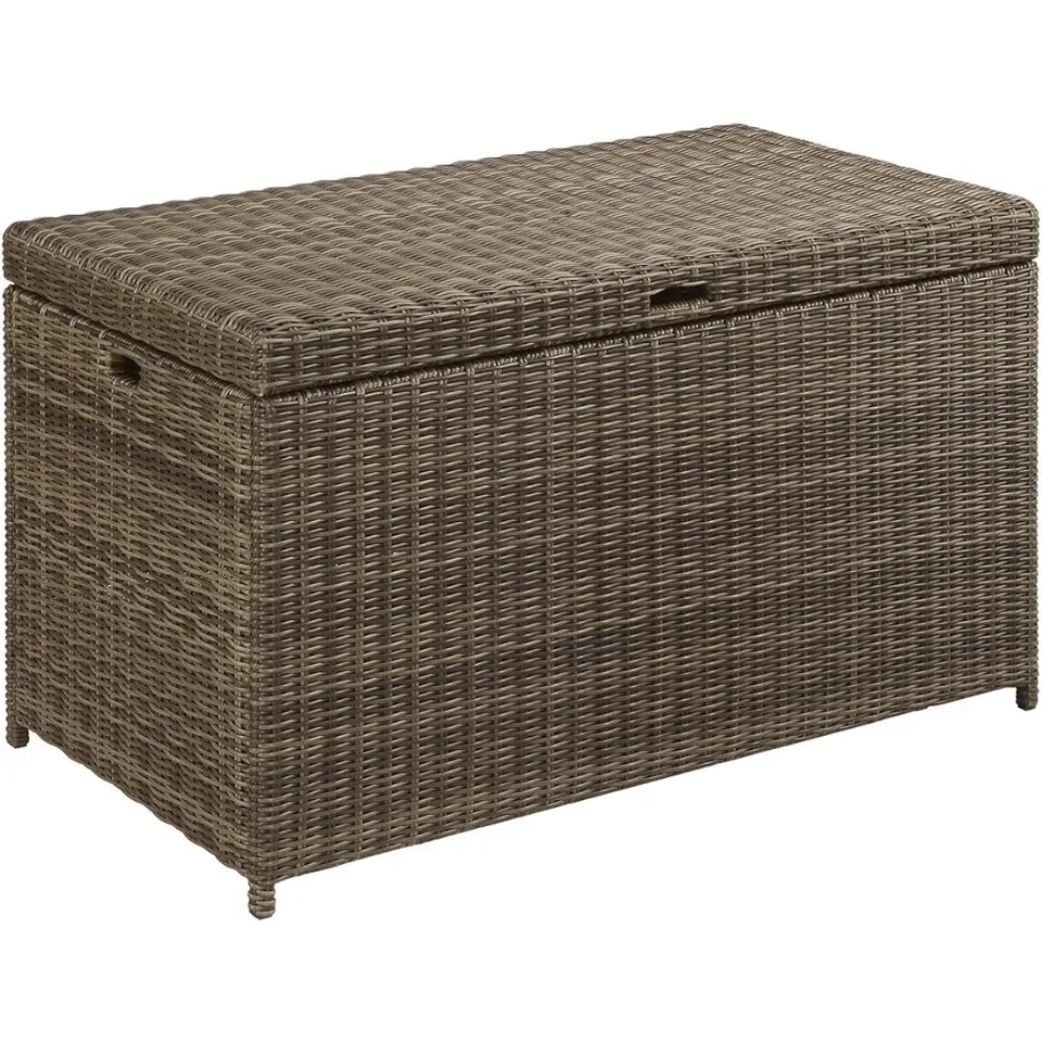 Bradenton Outdoor Wicker Storage Bin - Wewered Brown Camping Box Plastové kontajnery Otvorené skrinky bezpečnostný vklad Kôš