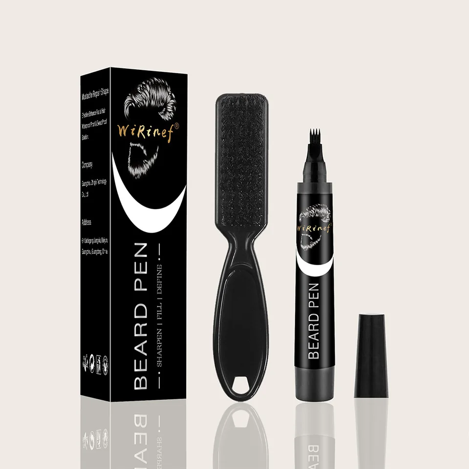 Bradové pero set s holičmi styling ceruzka brada Enhancer Brush Kefa nepremokavá čierna vlasy ceruzka Kozmetický štýl opravy náradia