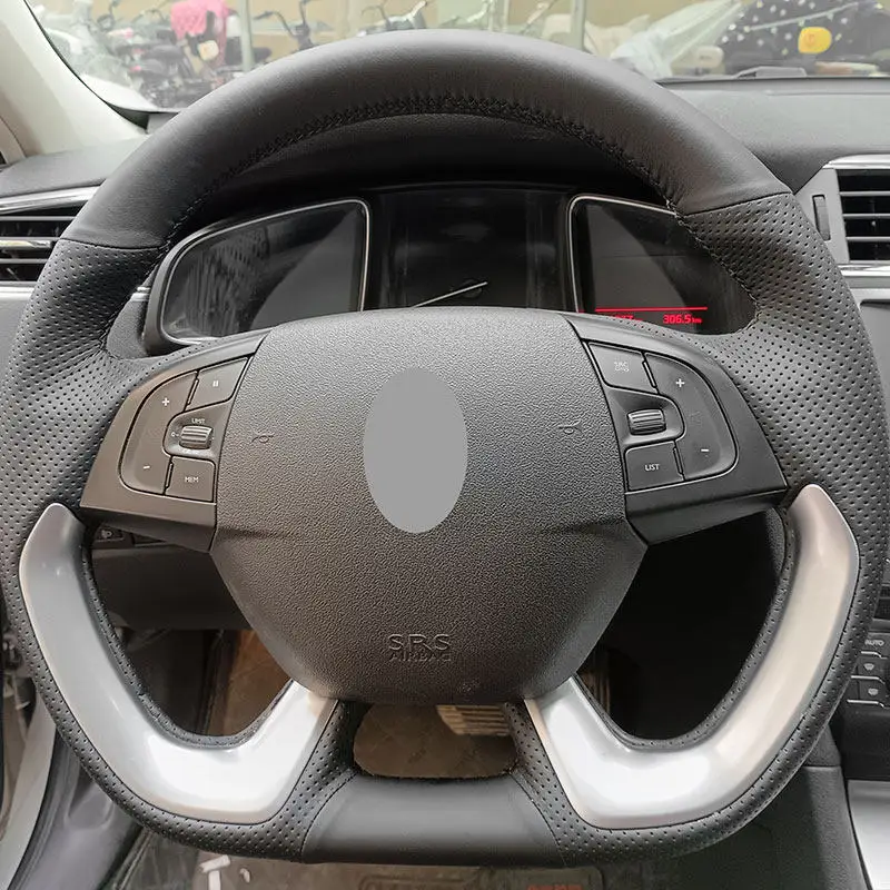 Braidy na volant automobilu pre Citroen DS5 DS 5 DS4S DS 4S 2013 2014 2015 2016 2017 2018 2018 Perforovaný pokrývka z mikrovlákna