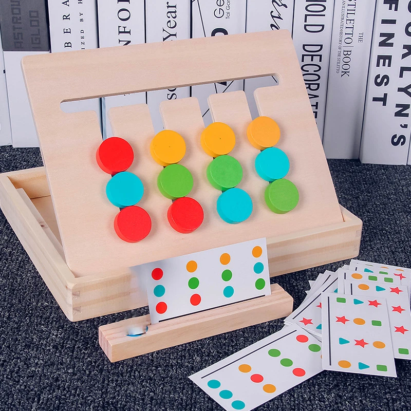Brain Game Farby a ovocie obojstranné porovnávanie hry Logické zdôvodnenie tréning deti vzdelávacie hračky deti Drevená hračka