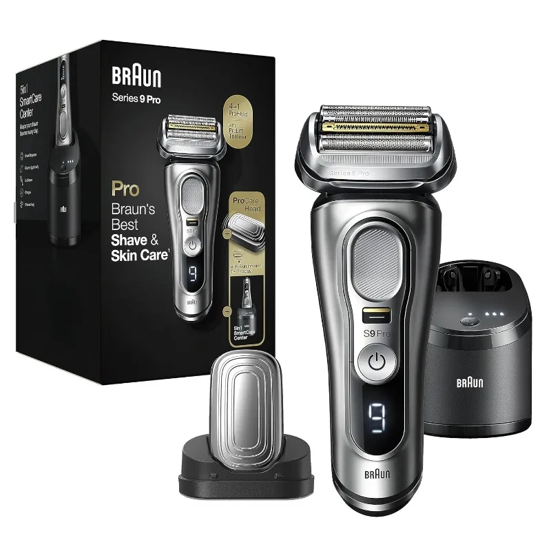 Braun Series 9 Pro 9487cc Electric Razor pre mužov, Wet & Dry, Electric Razor, Nabíjateľný, elektrický holiaci strojček s čistým