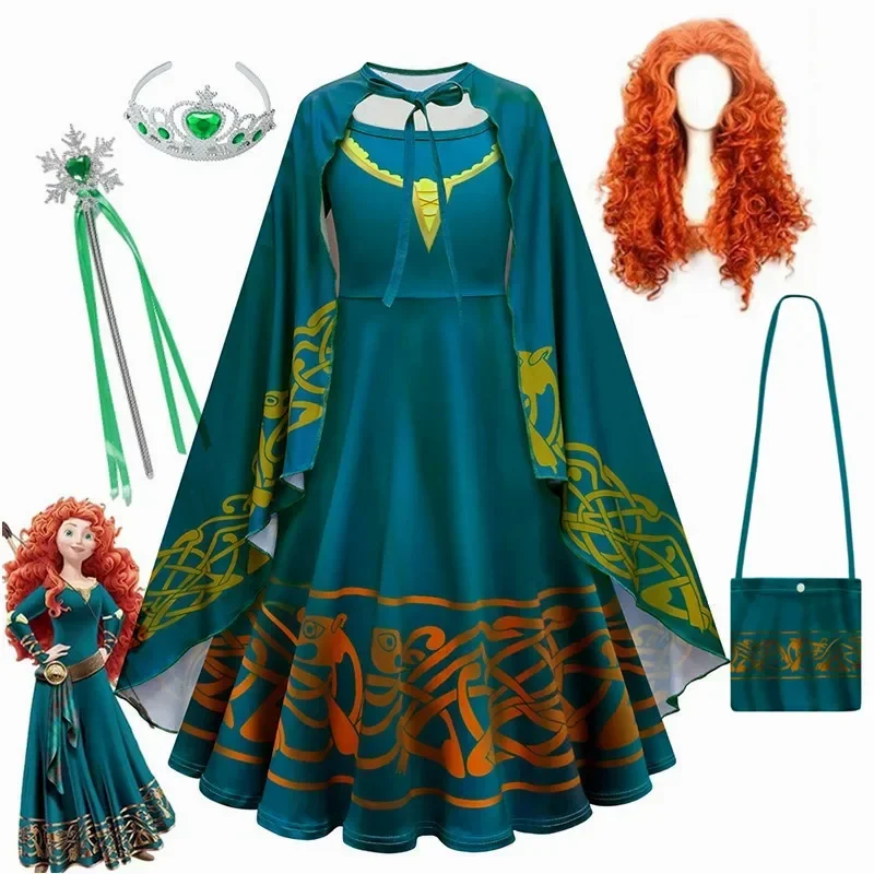 Brave Merida pre dievčatá Vianoce princezná šaty deti Karneval fantázia deti narodeniny Halloween Party Cosplay kostým Mn4