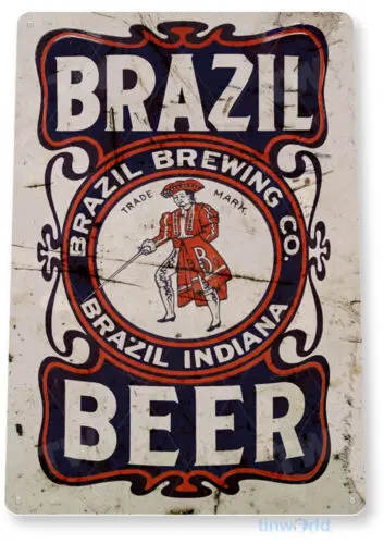 Brazília pivo bar pub rustikálne pivné znaky dekorácie cínová značka b479