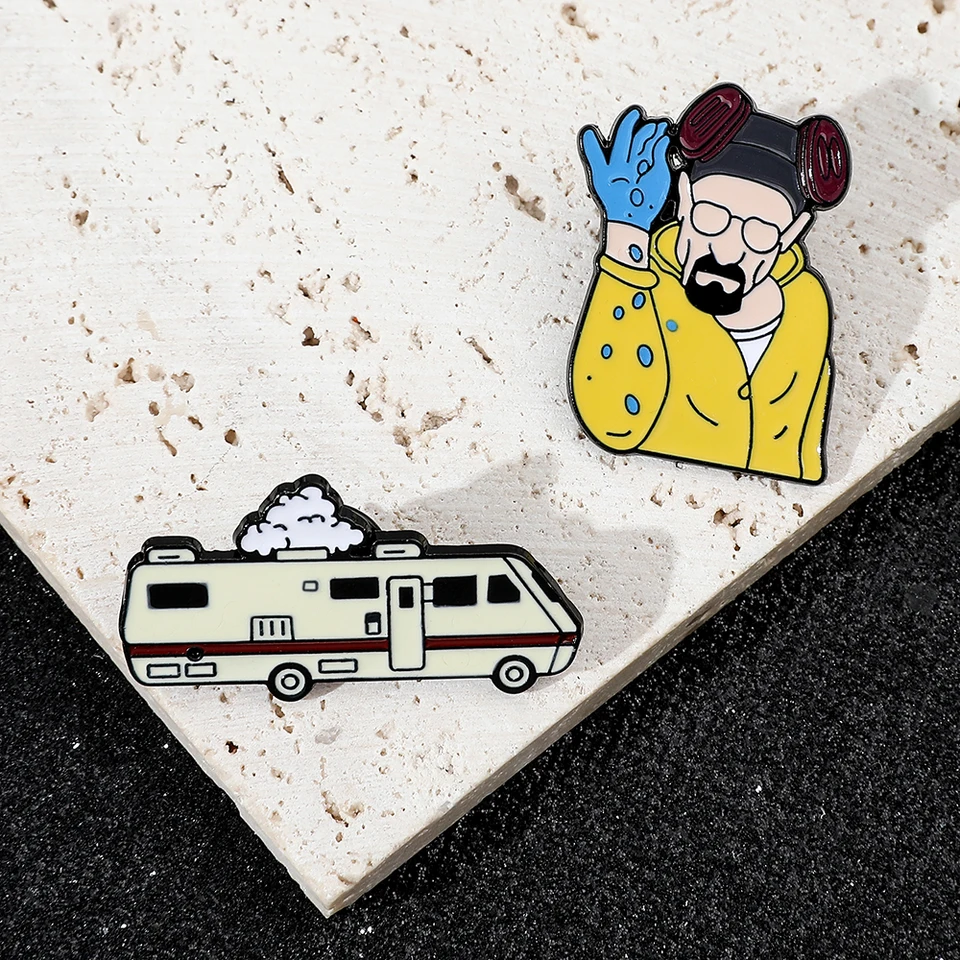 Breaking Bad Brošor teleplay klasický klop Pin Pin Batoh odznak pre mužov pre mužov Ženy Cosplay Party Doplnky vianočné darčeky