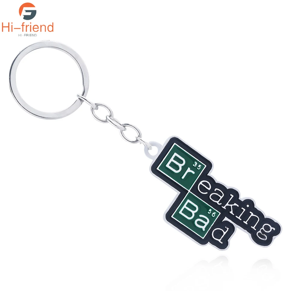 Breaking Bad Keychain Televízna relácia American Crime Drama Prívesok Key Ring pre ženy fanúšikovia darčekové šperky