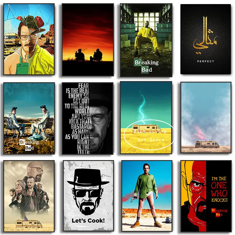 Breaking Bad RV TV plagát Heisenberg Walter White Inšpiratívne citáty plátno maľba nástenná maľba