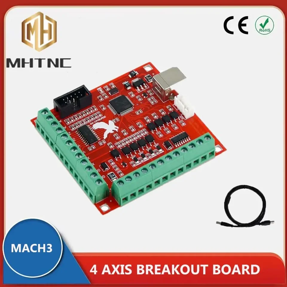 Breakout Board CNC USB Mach3 100 kHz 4 Axis Interface Drive pohon pohon pohonu Flying Carving Card Graniaci stroj základná doska
