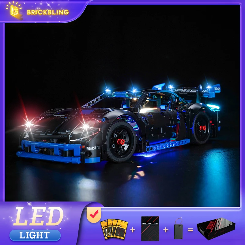 Brick Bling LED LIGHT 42176 SET Vhodný pre Porsche GT4 E-Performance Race Building Blocks Darček (Iba osvetľovacie príslušenstvo)