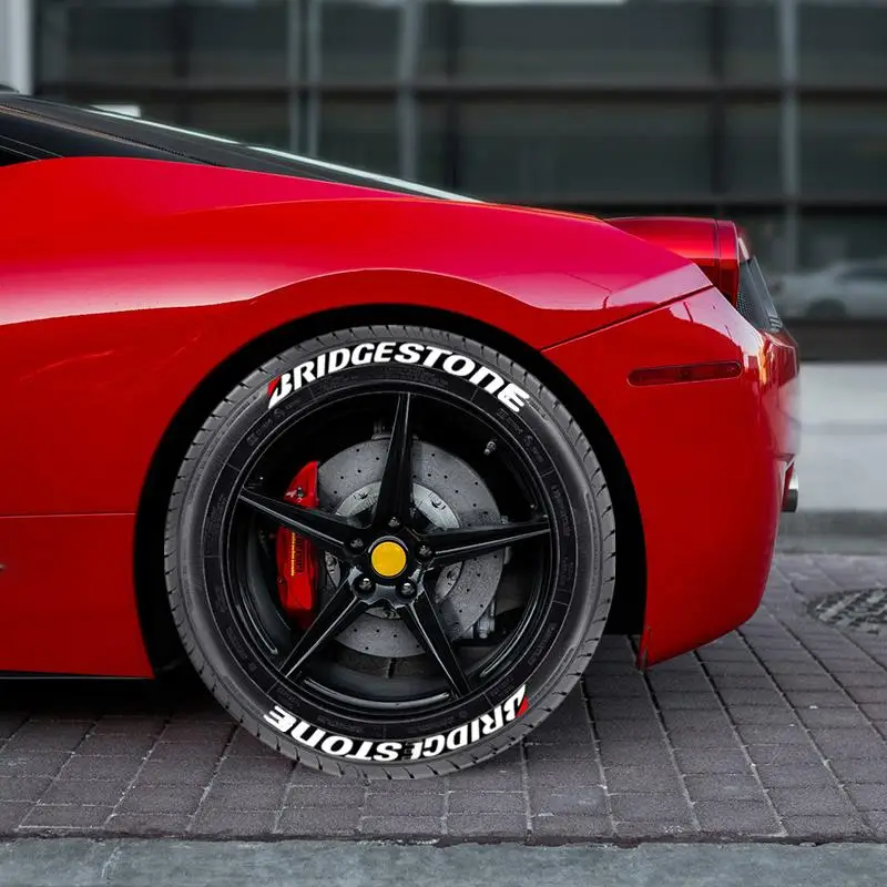 Bridgestone Car Wheel Universal Letter Sticker Gumer Connection Listy Personalizované nálepka Dizajn Pneumatiky
