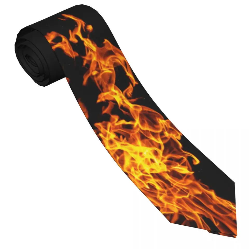 Bright Fire kravata 3D tlačené kravaty snubného krku dospelých klasické neformálne krava
