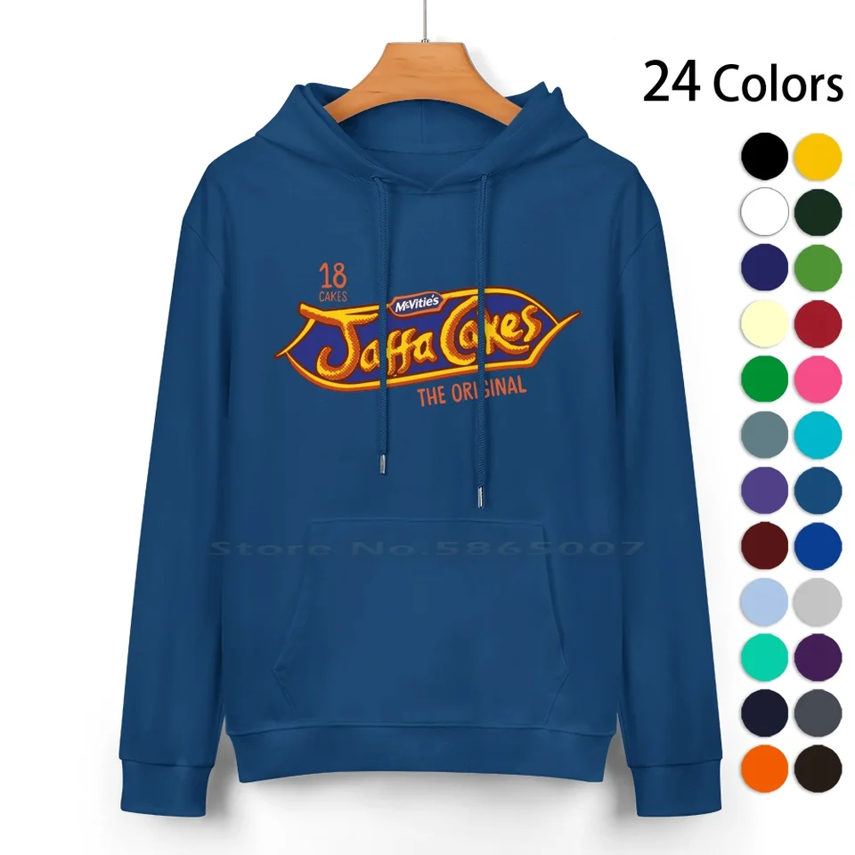 British McVitie's Jaffa Cakes Design Pure Cotton Hoodie Sweater 24 Colors Jaffa Cakes McVities Orange Jam Chocolate Špongie