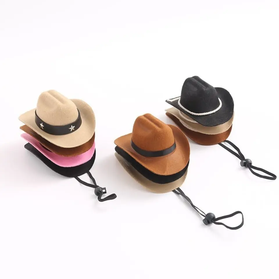 British Pet Dog Hat Star Cowboy Hat Pet Supplies Dodávky nastaviteľné kostýmy psov z klobúkov pokrývky hlavy Pet Hat Dogs