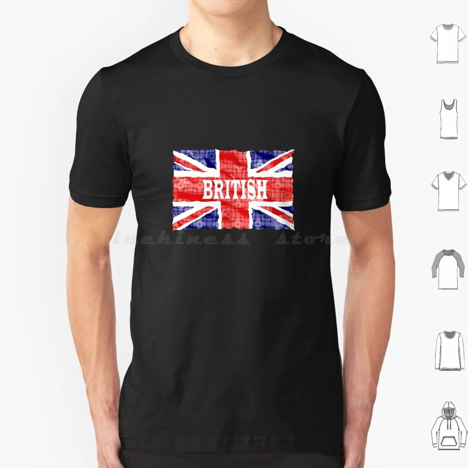 British Union Jack Flag Retro zúfalé tričko Cotton Men Women DIY Tlač britskej Veľkej Británie Spojené kráľovstvo UK Classic