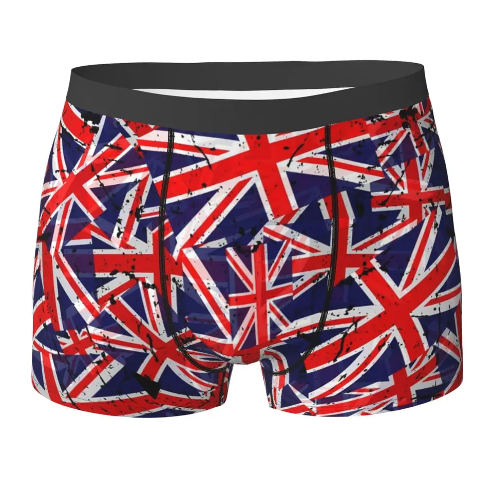 Britská vlajka spodná bielizeň vlajky 3D vrecko Trenky Boxershorts Custom Shorts Slires Cute Men nohavičky plus veľkosť