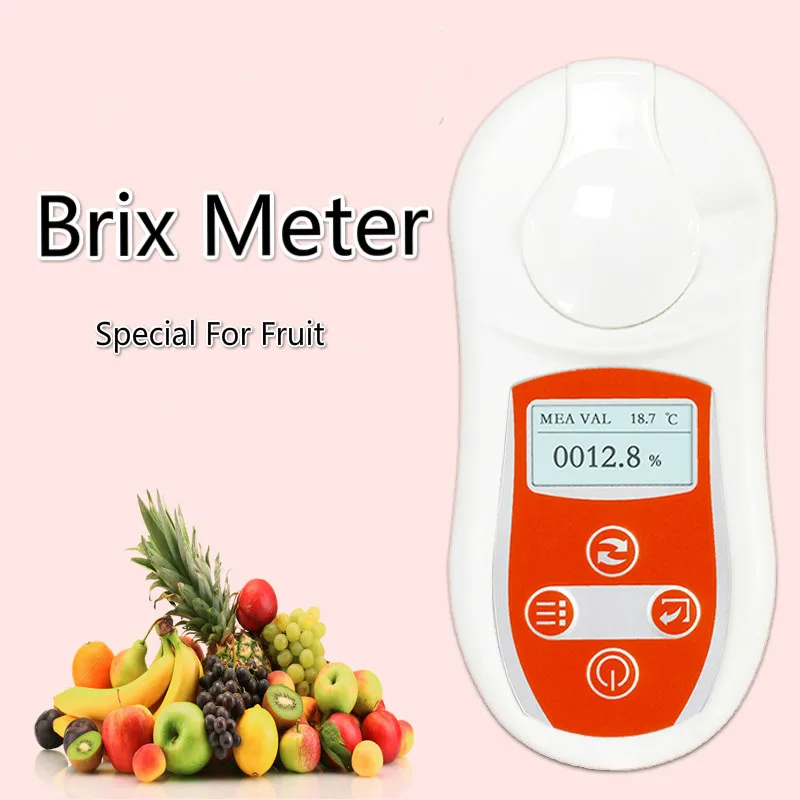 Brix Meter Digital Fruit Brix Meter Vysoko presný detektor obsahu cukru Sladkosť merača medového refraktometra Rozsah 0-32,0%