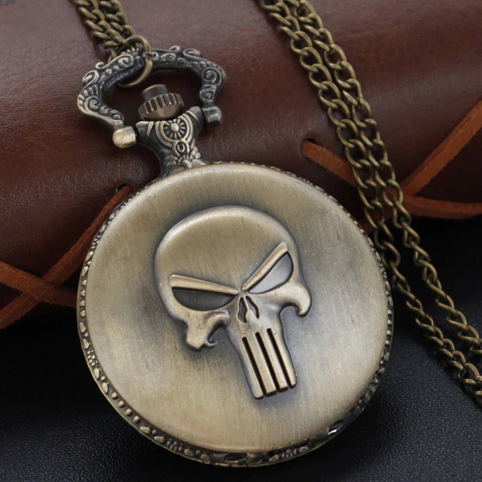 Bronzová klasická anime postava Quartz Pocket Watch Special Navy Navy Nespravodlivé Hero Fob Chain Watch