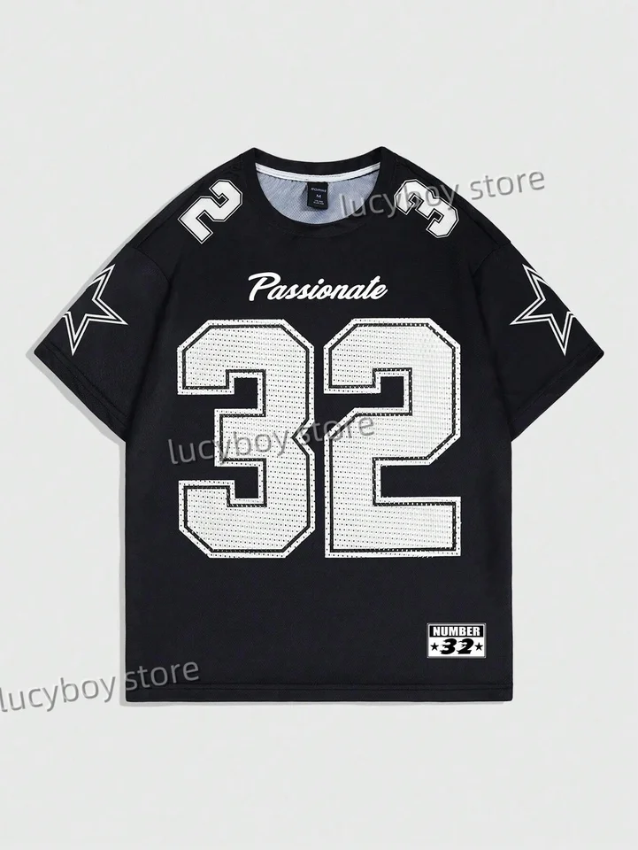 Brooklyn Racing Mens Číslo 32 Tlačené tričko Man Mana Round Neck Sportwear Futbal s krátkym rukávom TEE Vintage topy