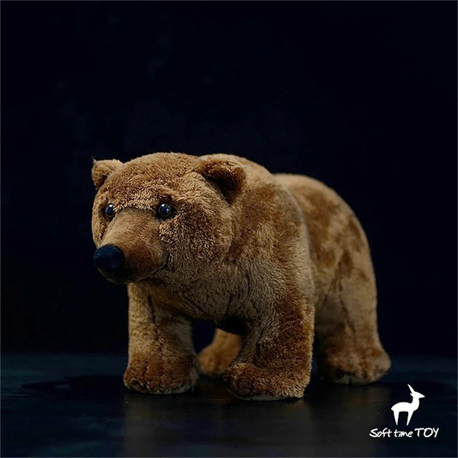 Brown Bear High Fidelity Anime Cute Plushie Grizzly Bear plyšové hračky Lively Animals simulácia plnená bábika kawai hračky darčeky Kid