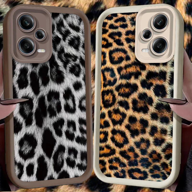 Brown Leopard Print Patters pre Xiaomi Redmi Poznámka 12 13 11 Pro Plus 4G 5G 12S 11S 10S 10 9S 9 Redmi 14C 13C 12C 12 A3 CAPA