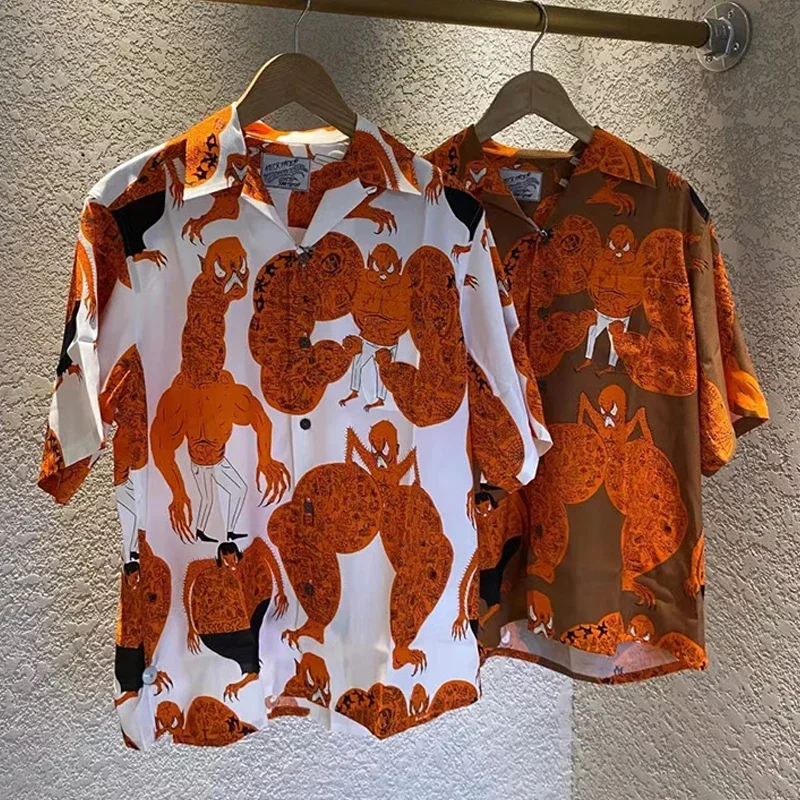 Brown White Wack Hawaii Abstrakt Graffiti tlačiarenia Žena Najlepšie kvalitné neformálne voľné vonkajšie topy Tee