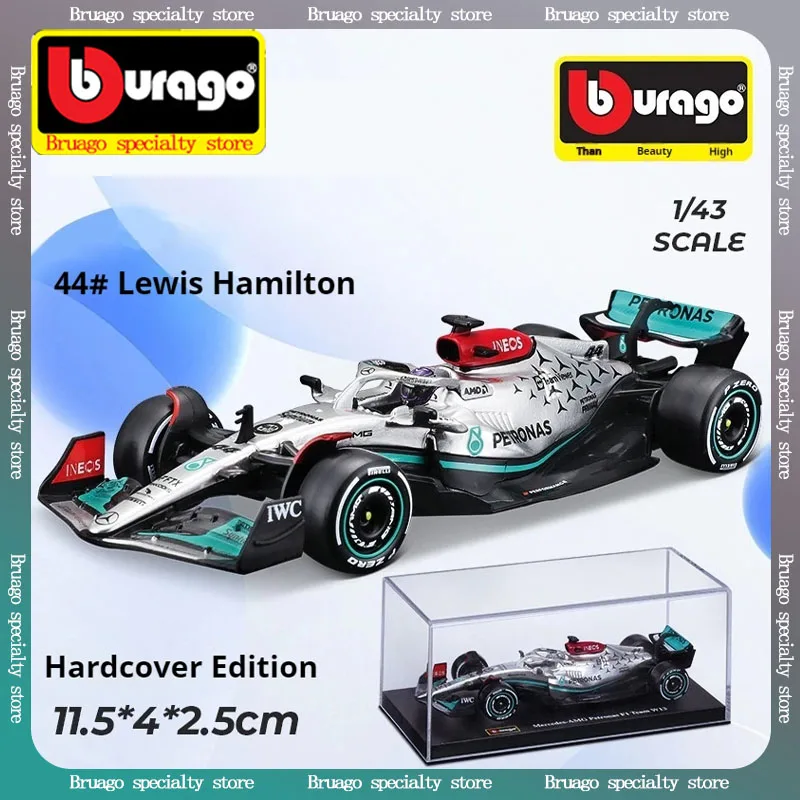 Bruago 1: 43 Hamilton George Russell C42F1 Formula Racing Zliatina simulácia automobilu Sports Car Model dekorácie Boy Toy Gift