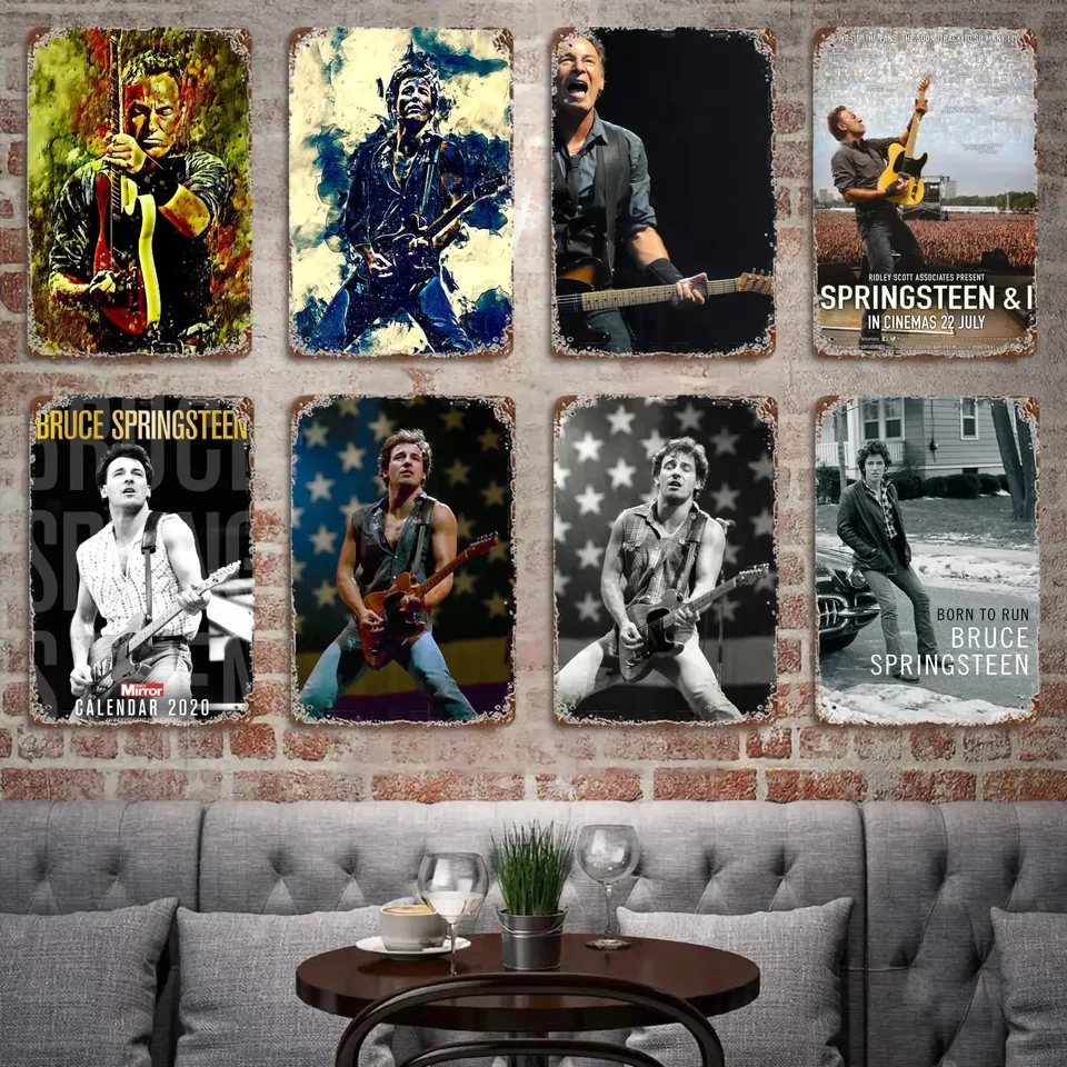 Bruce Springsteen kovový výzdoba plagát Vintage cínová značka Kovová značka Dekoratívna plaketa pre krčmu baru Cave Club Wall Decoration