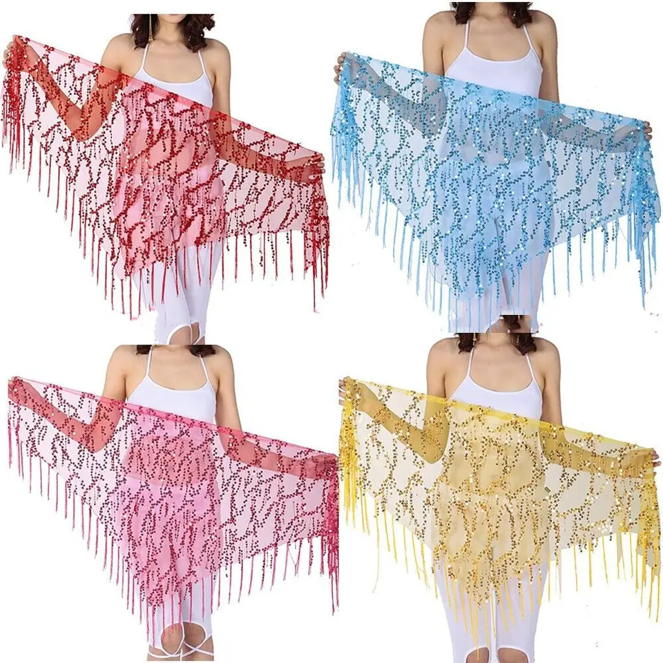 Brušné tanečné kostýmy Fližby Tassel Belly Dance Hip Hip pre ženy Thajsko/India/Arabský tanečný pásový pás pás