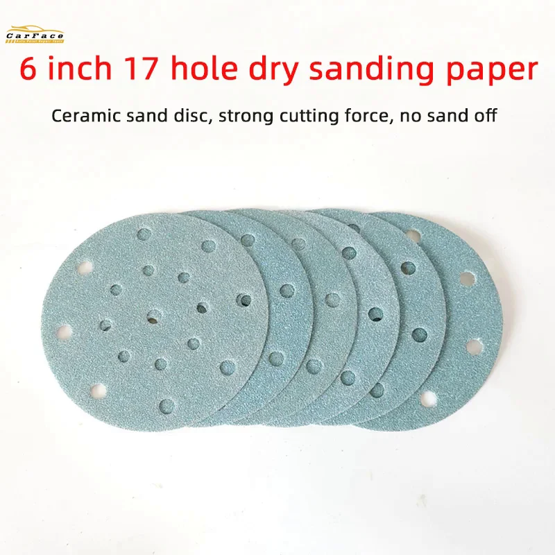 Brúsny disk brúsený pre festool 150 mm suchý okovy 6 palcov keramický film zadný auto maľba modrý kŕdeľový háčik a slučka