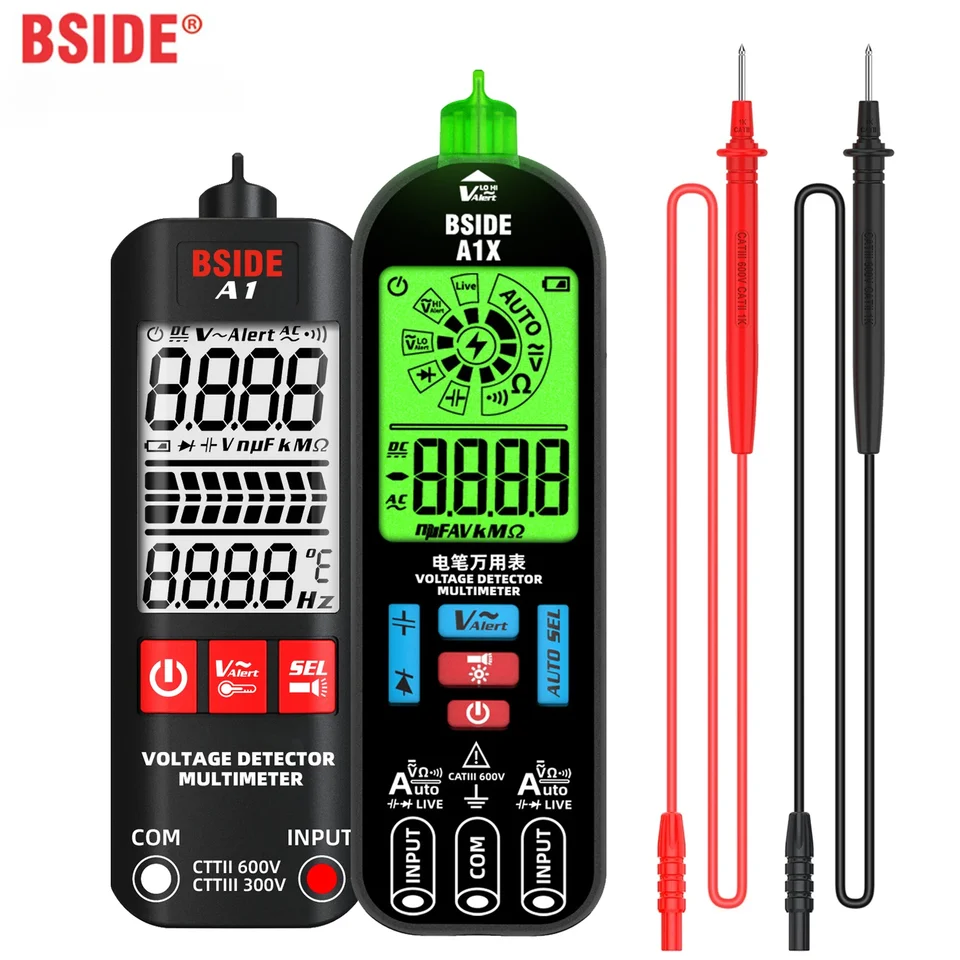 BSIDE A1/A1X SMART Digital Digital Multimeter Electronic USB Tester PointPoint AC DC Contaktless NCV nabité automatickým kondenzátorom diódy