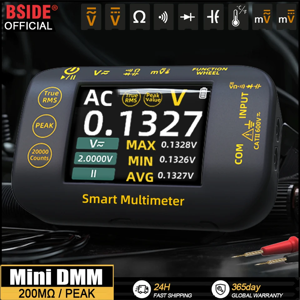BSide Mini Digital Multimeter 20000Counts High-Prection viacstreter 200 mOHM rezistentné napätie kapacita Hz tester kontinuity Hz