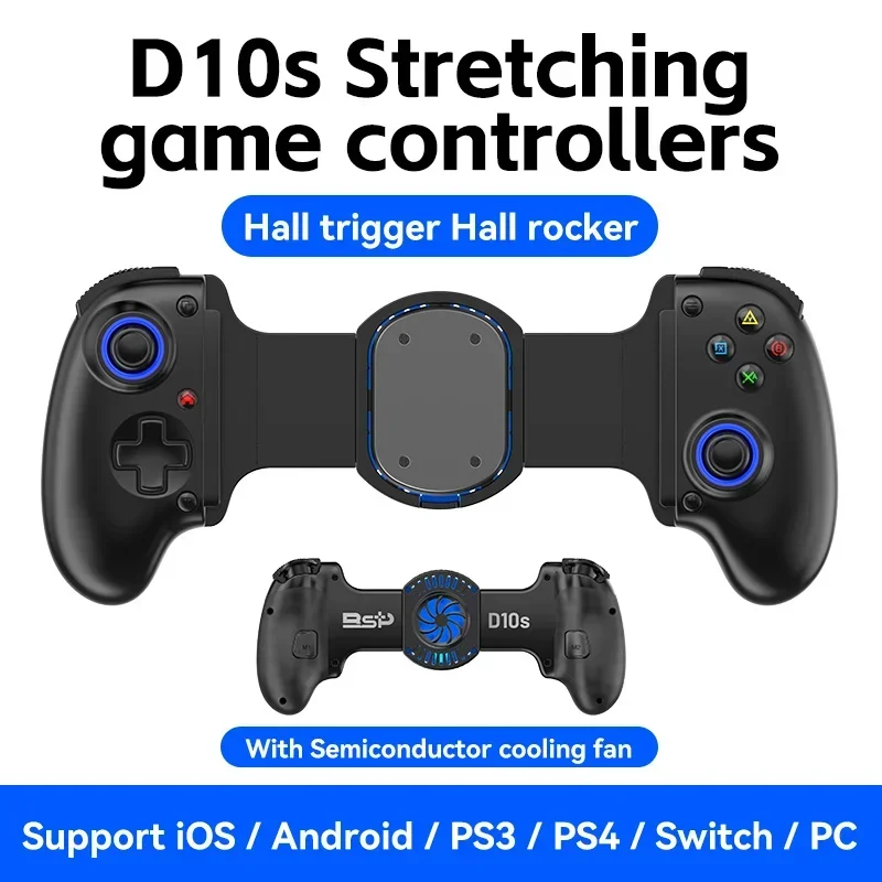 BSP D10 D10S napínací chladiaci ovládač hry pre prepínač/tablet Android/Apple iOS/PS3/PS4 Forxbox GamePad Streaming