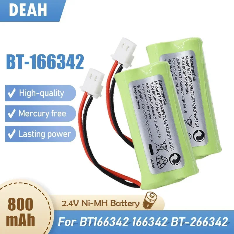 BT-166342 2,4V 800MAH AAA NI-MH Nabíjateľná batéria pre batérie bezdrôtových telefónov BT166342 166342 BT-266342 BT183342 BT283342