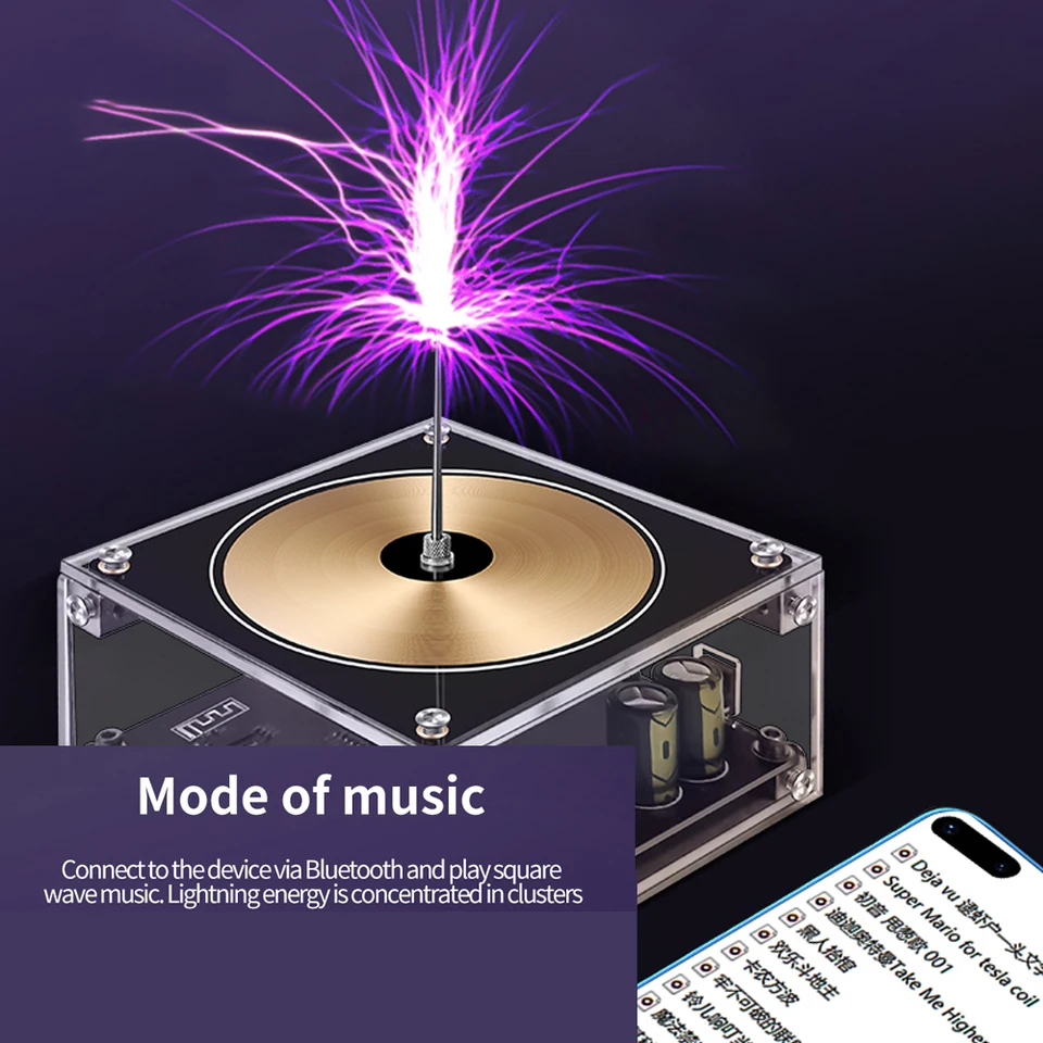 BT Coil Coil Music Coil Multifunkčná BT Artificial Touchable Spark Arc Coil Experiment Science Desktop Model