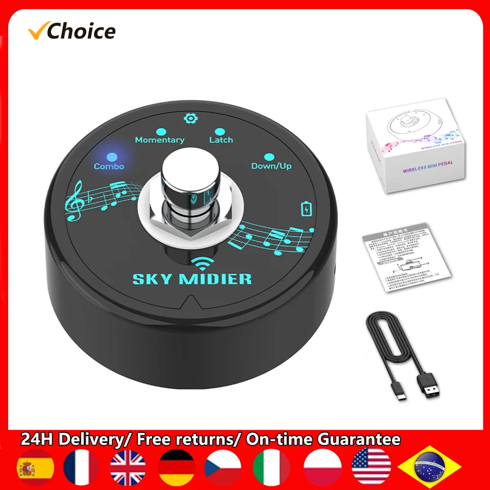 BT MIDI Efektorový pedál MIDI Controller Softvér Efektorový ovládač USB MIDI Controller Wireless Compakt Pedál prenos údajov