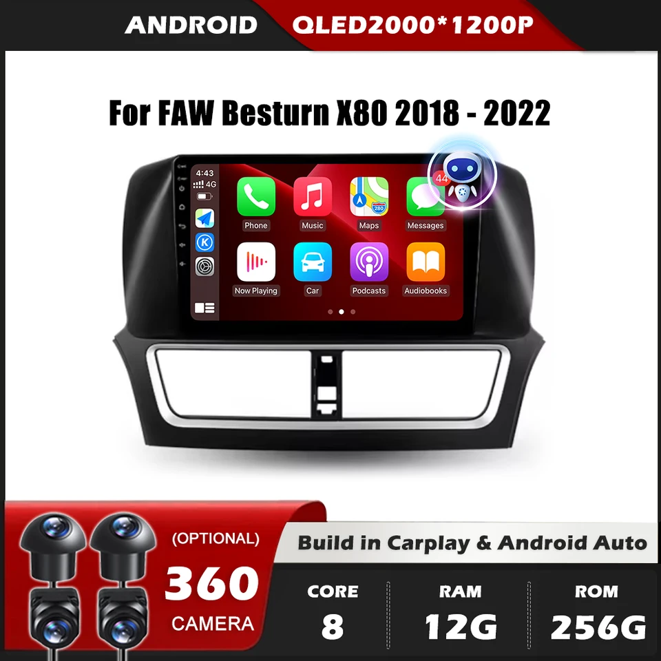 BT pre FAW Besturn X80 2018 - 2022 Automobilie Multimedia Video Player Navigation GPS GPS Android Auto CarPlay WiFi 4G