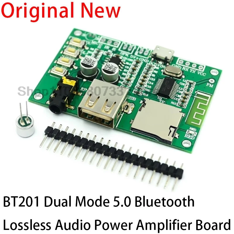 BT201 DUAL MODE 5.0 Bluetooth bezstratovo bezstratový modul zosilňovača Modul TF karta U Disk BLE SPP Serial Port Transparent Trans