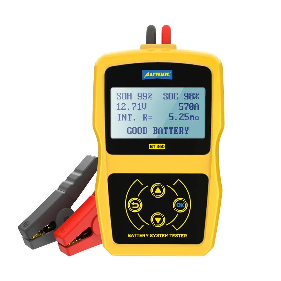 BT360 12V Tester automobilových batérií Digitálny automobilový diagnostický diagnostický analyzátor batérií