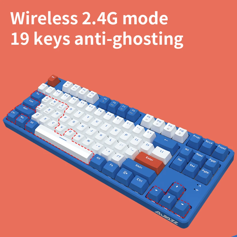 BT5.0 AJAZZ AK871 Klávesnica 2.4G HOT SWAP KEYBOARD SPOLOČNOSŤ PREPOJENÝCH VISTA/XP/7/10/11/Mac pre počítačový laptop pre notebook
