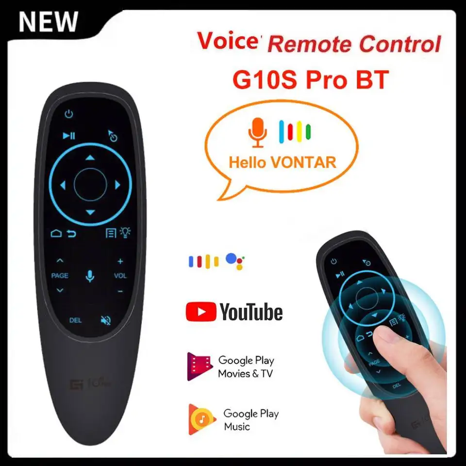 BT5.0 hlasové diaľkové ovládanie 2.4g Wireless Air Mouse Google Microfone IR Learning 6-osový gyroskop pre Android 11 10 9 TV box