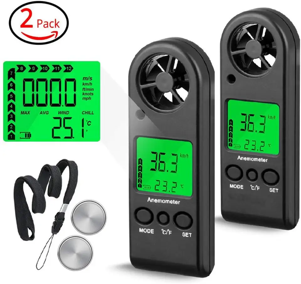 BTMETER BT-816B ručný anemometer, digitálny merač rýchlosti vetra prenosný anemometer senzora rýchlostného merača prúdu vzduchu TEVER